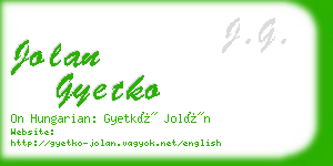 jolan gyetko business card